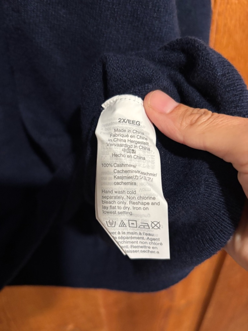 NWT J.Crew 100% Cashmere Oversized V-Neck Sweater Navy Blue 2X H0764 - Picture 4 of 7